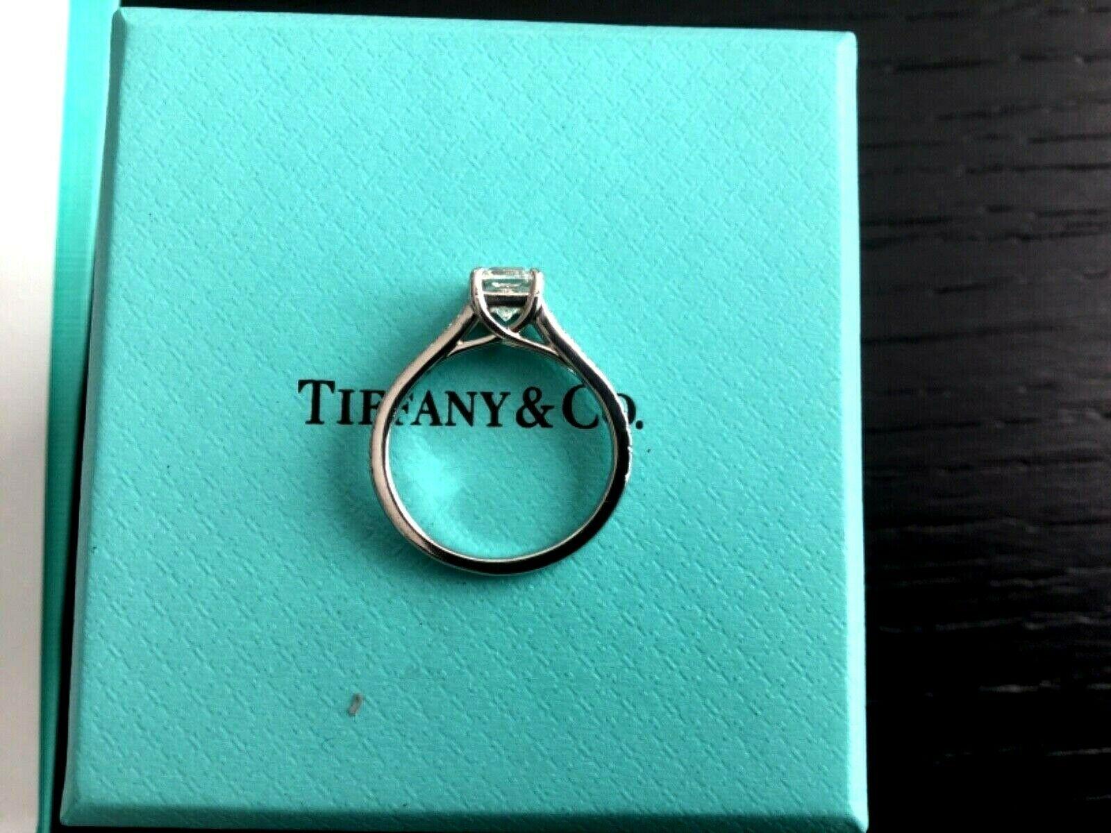 Tiffany & Co. Platinum Diamond Split Shank Engagement Ring .76 Carat G VS1 For Sale 4