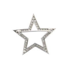 Estate Tiffany & Co. Diamond Star Platinum Brooch