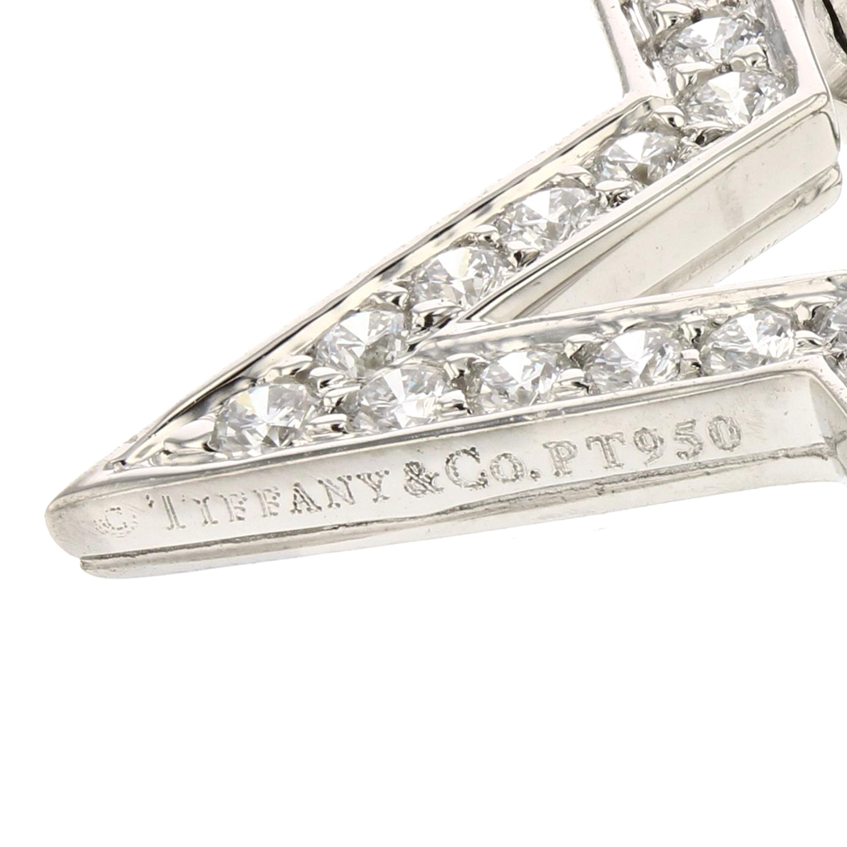 Tiffany & Co. Platin Diamant Stern-Brosche im Zustand „Gut“ im Angebot in Houston, TX