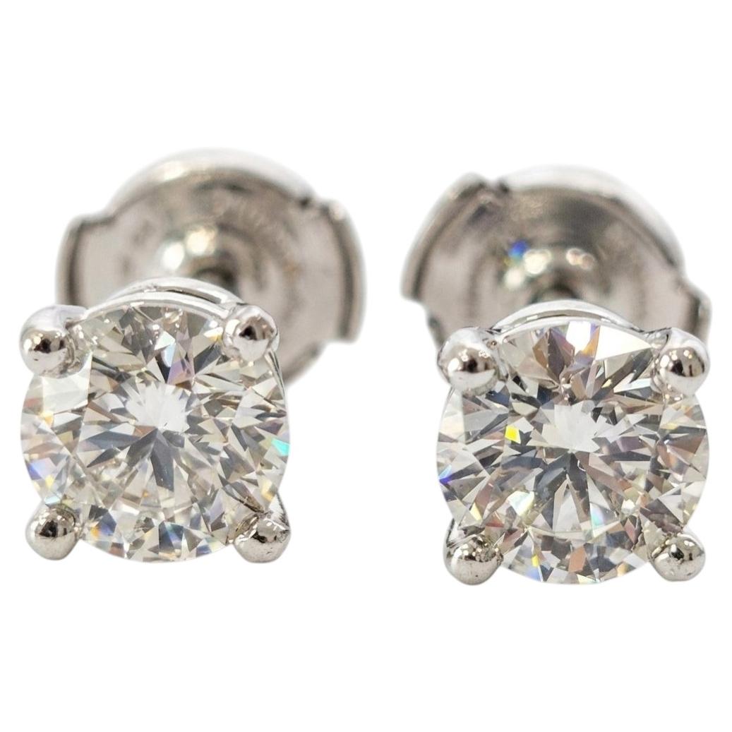Tiffany & Co Platinum Diamond Stud Earrings 1.79 Carats