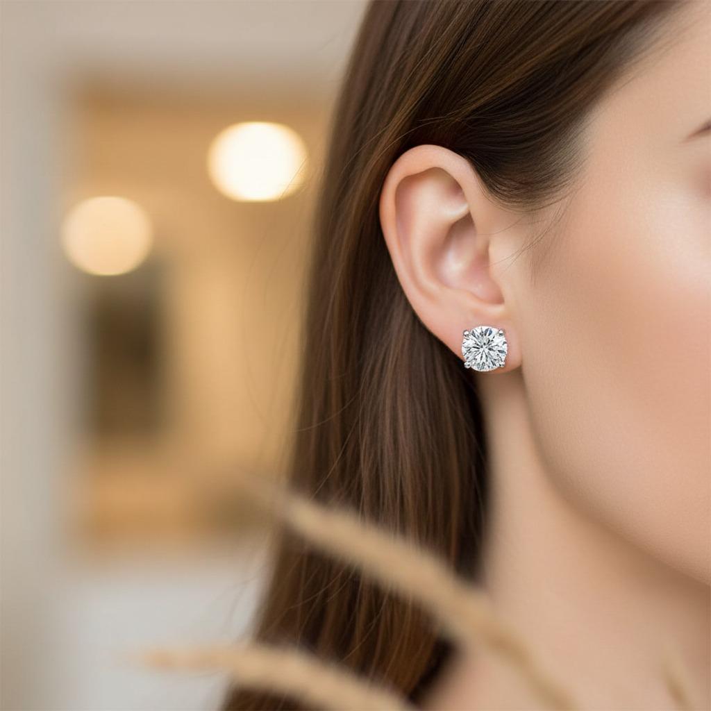 Contemporaneo Tiffany & Co. Orecchini in platino con diamante, peso totale 2,25 carati in vendita