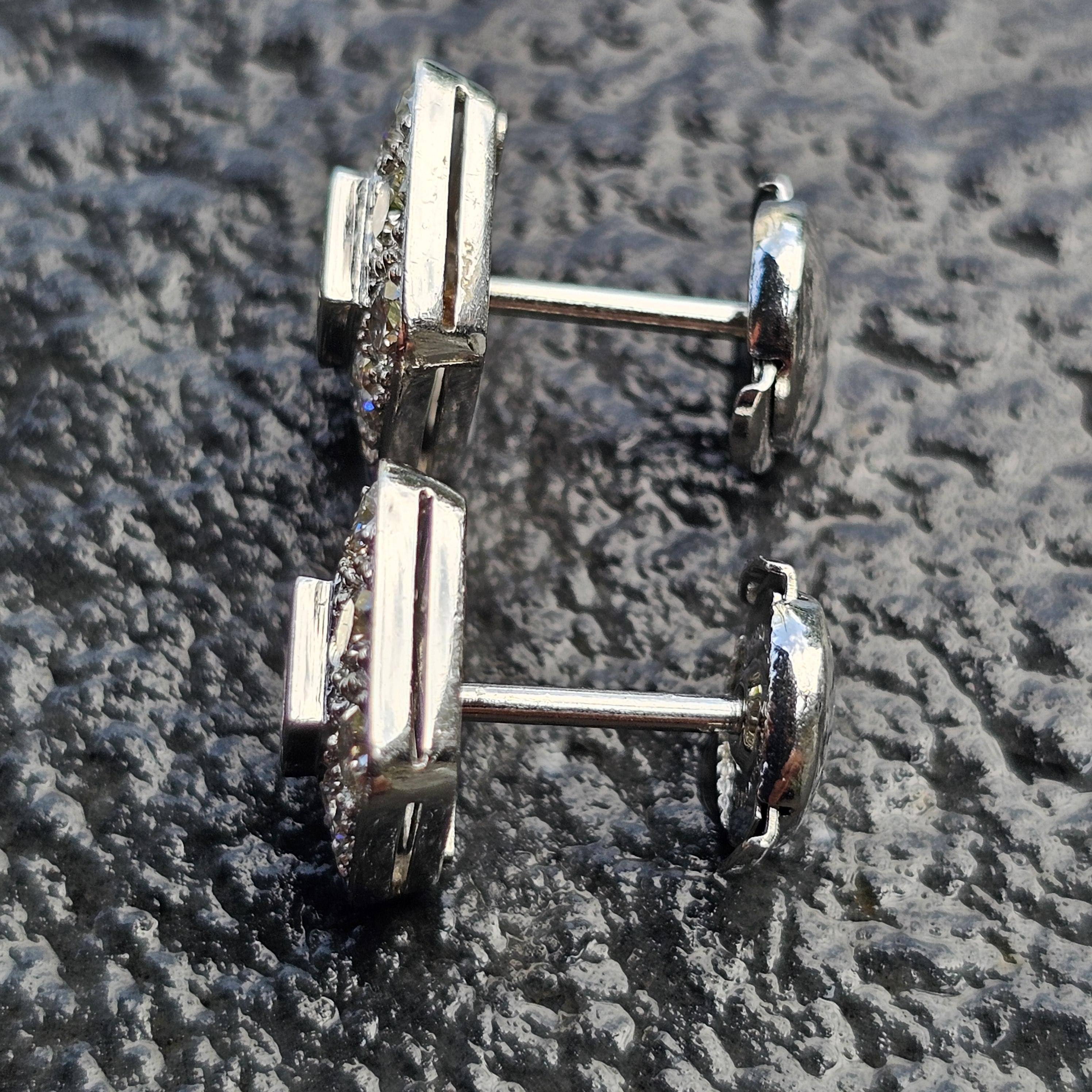 Tiffany & Co. Platin Diamant Ohrstecker Asscher Center Art Deco Stil im Angebot 5