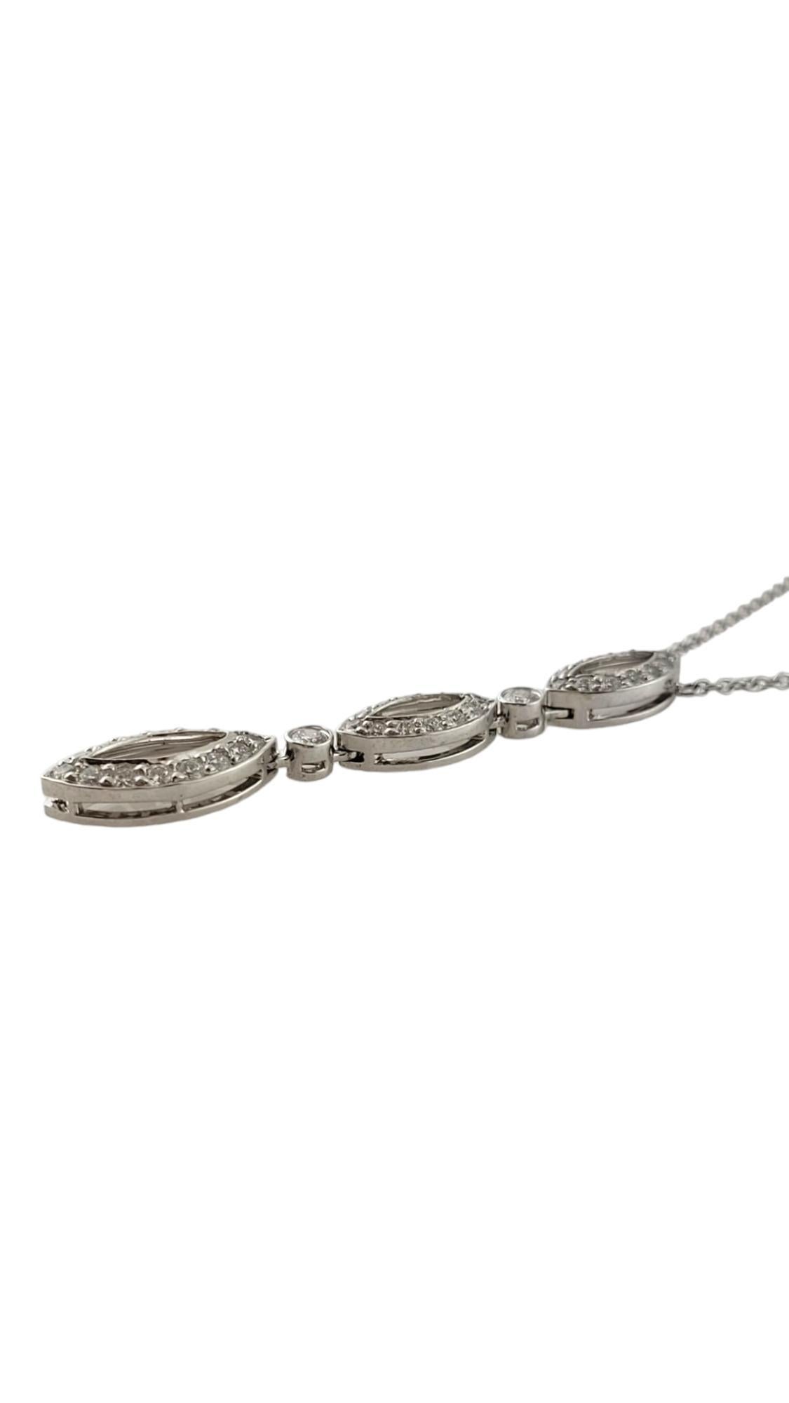 Tiffany & Co. Platin Diamant-Swing-Tropfen-Halskette mit Schachtel #16968 (Rundschliff) im Angebot