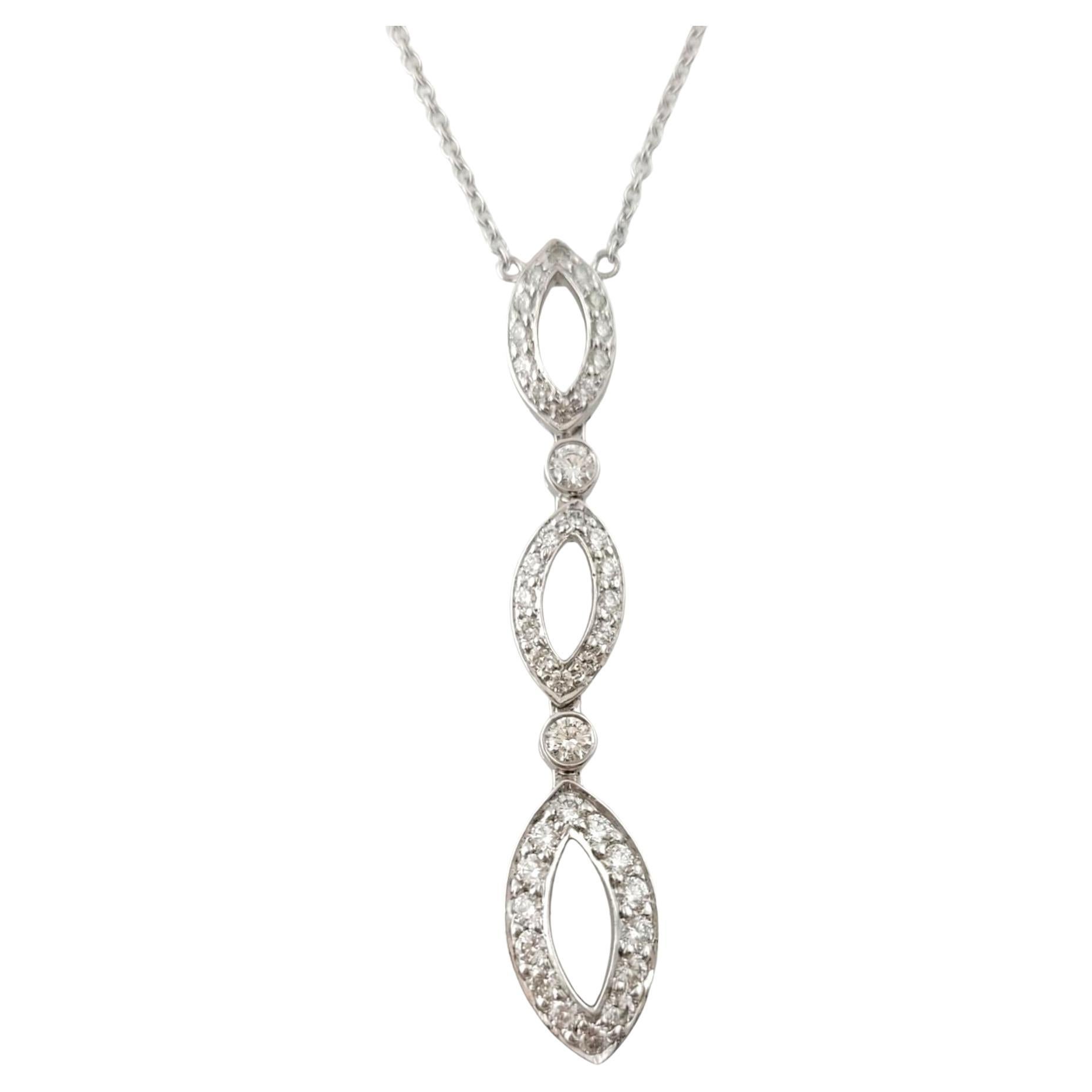Tiffany & Co. Platinum Diamond Swing Drop Necklace with Box #16968