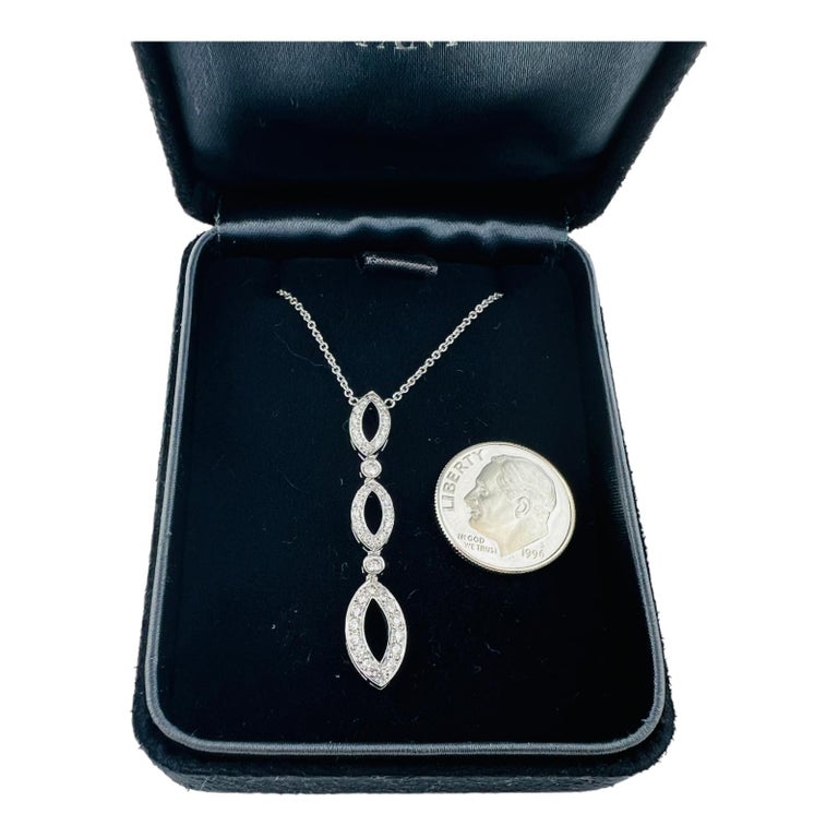 Tiffany and Co. Platinum Diamond Swing Drop Necklace with Box For Sale ...