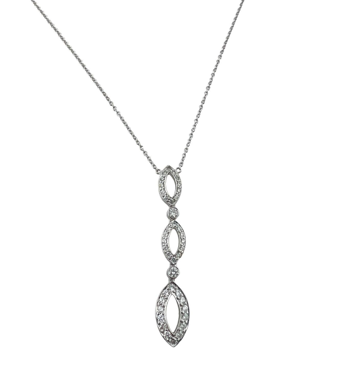 Tiffany & Co. Platinum Diamond Swing Drop Necklace with Box 2