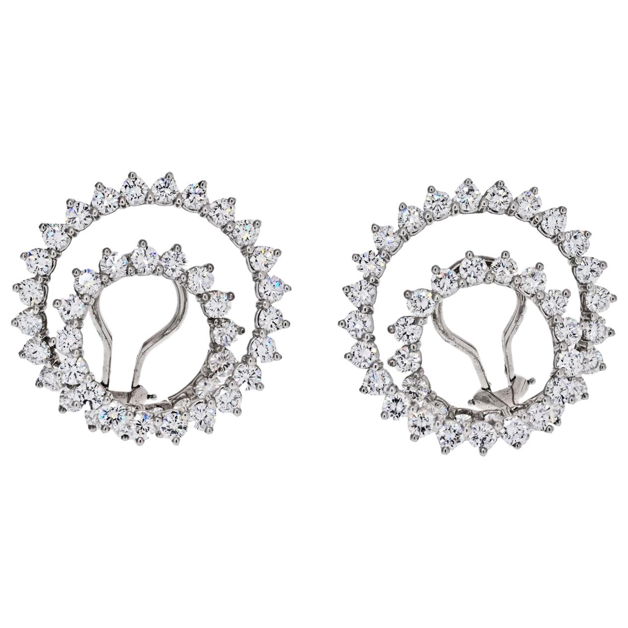 Tiffany & Co. Platinum Diamond Swirls Earrings