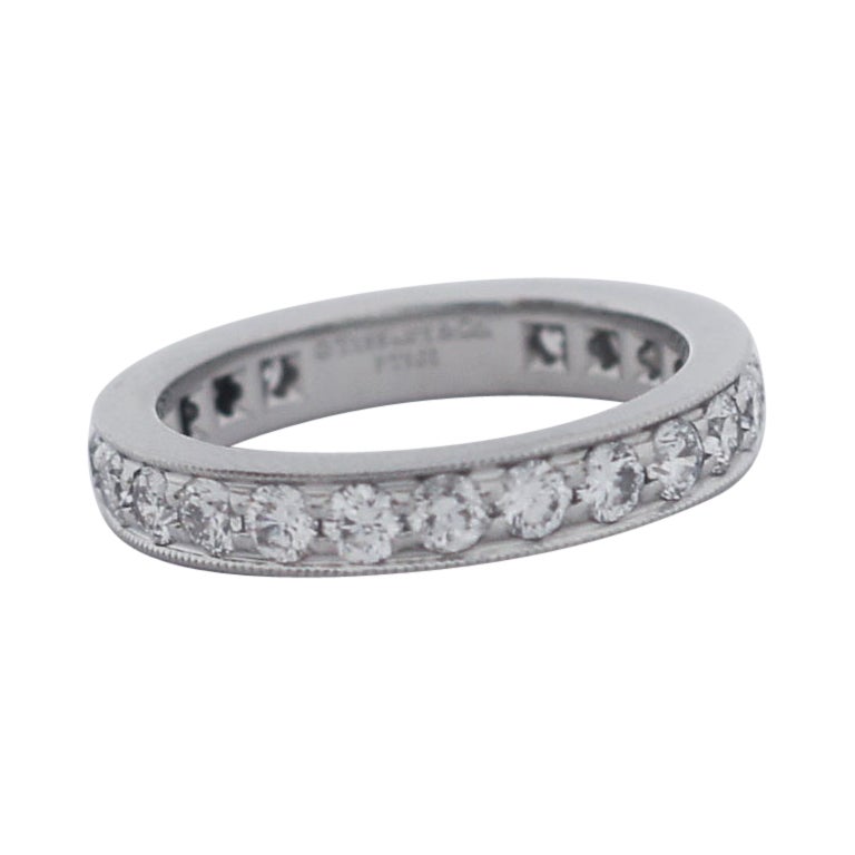 Tiffany & Co. Platin-Diamant-Ring mit Milgrain-Ring