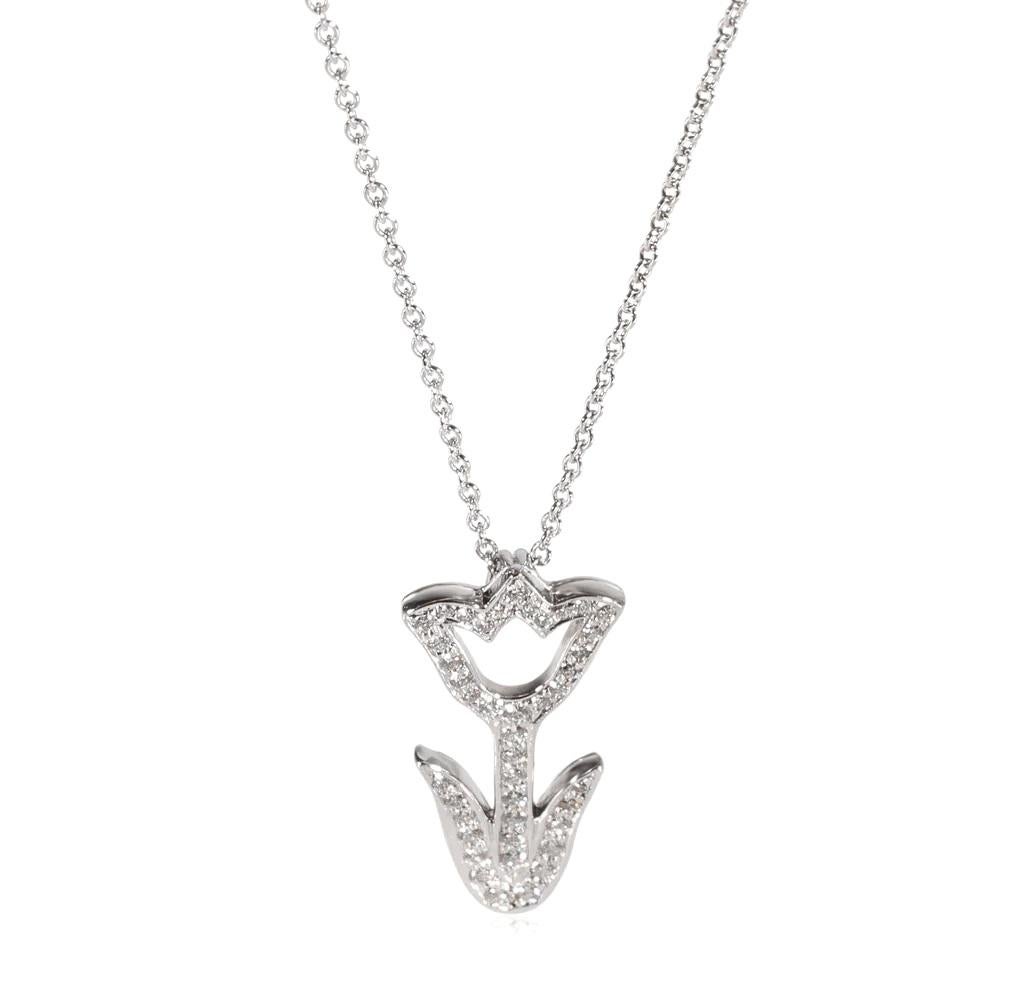 TIFFANY & Co. Collana con ciondolo a tulipano in platino e diamanti in vendita 3