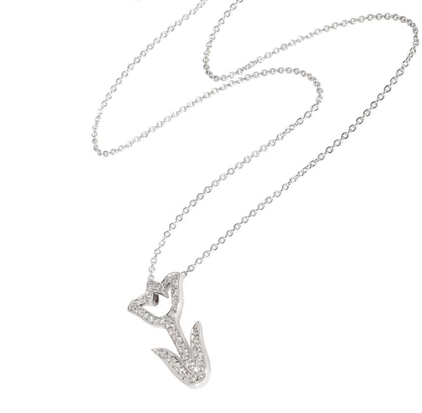 TIFFANY & Co. Collana con ciondolo a tulipano in platino e diamanti in vendita 4