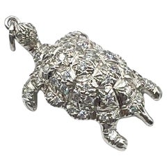 Tiffany & Co. Platinum Diamond Turtle Pendant Charm