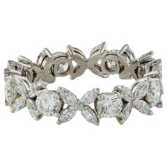 Tiffany Co Platinum Diamond Victoria Alternating Ring size 6