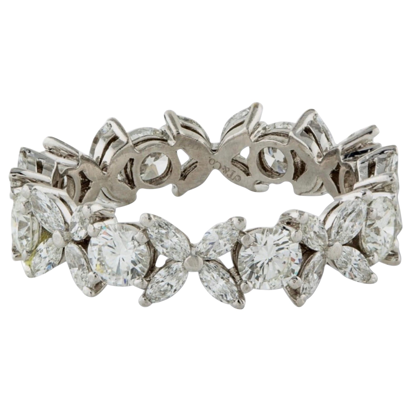 Tiffany Co Platin Diamant Victoria Alternating Ring Größe 6