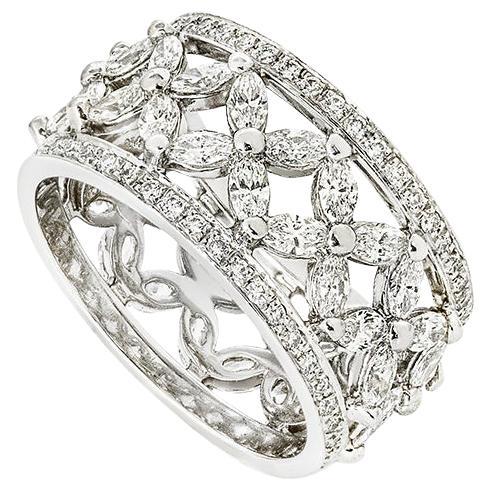 Tiffany 
Co. Platinum Diamond Victoria Band Ring 2.12ct TDW Size 54 19286797 For Sale