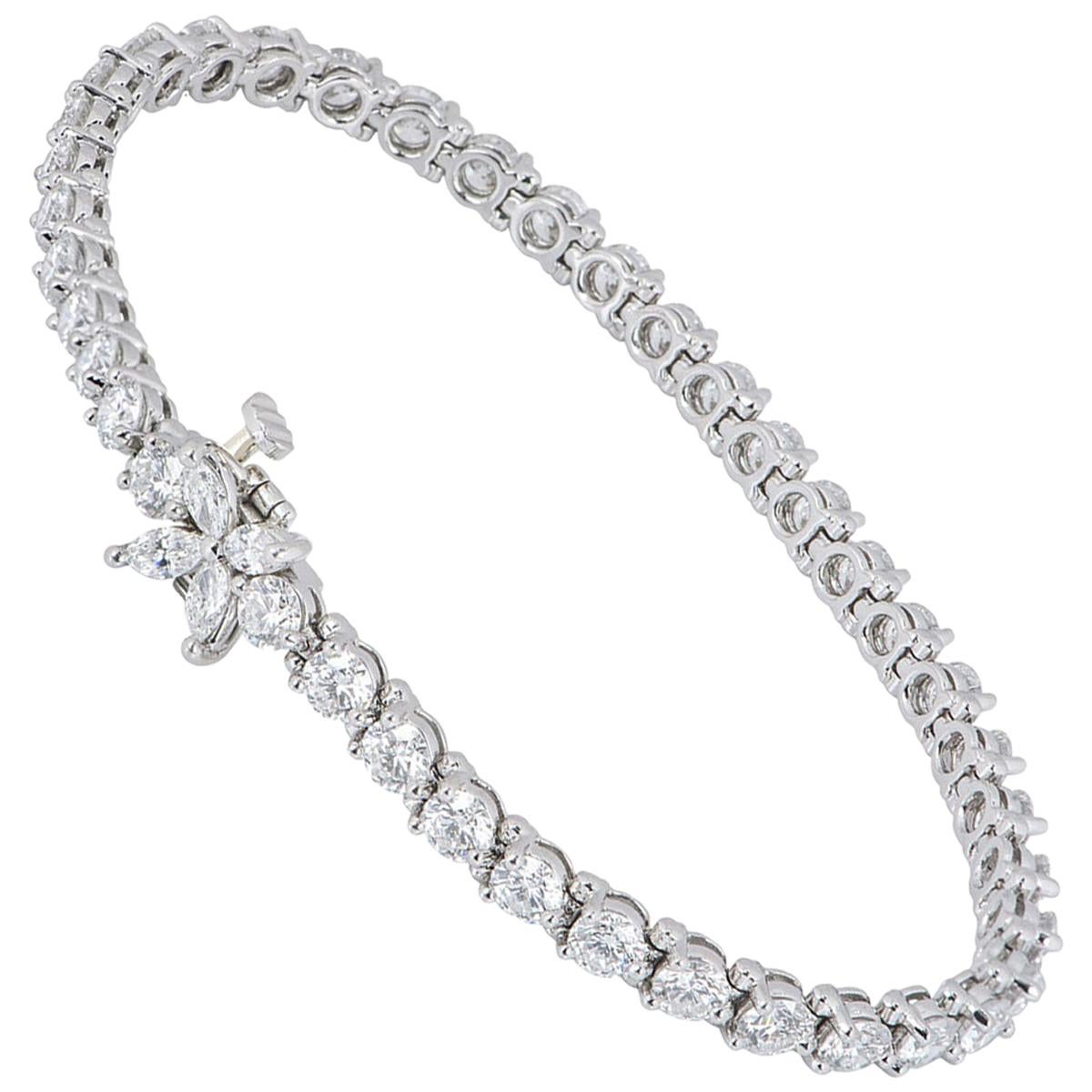 Tiffany Victoria Cluster Tennis Bracelet in Platinum with Diamonds   Tiffany  Co