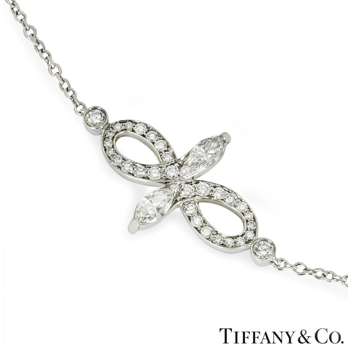 Round Cut Tiffany & Co. Platinum Diamond Victoria Bracelet