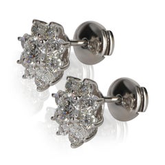 Tiffany & Co. Platinum Diamond Victoria Cluster Earrings