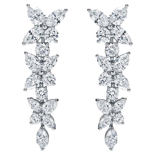 Tiffany & Co. Platinum Diamond Victoria Earrings