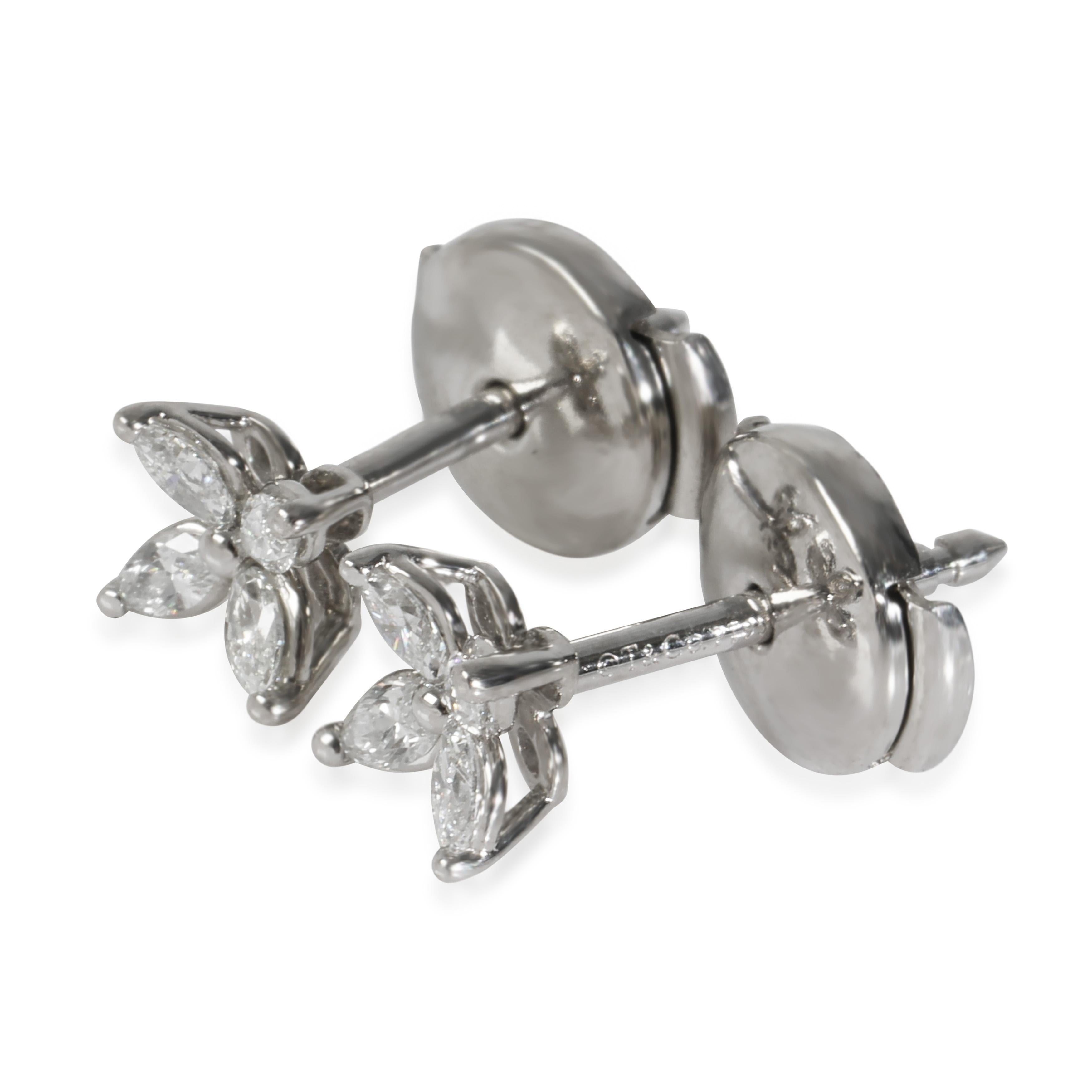 Tiffany & Co. Orecchini Victoria in platino con diamante In condizioni buone in vendita a New York, NY