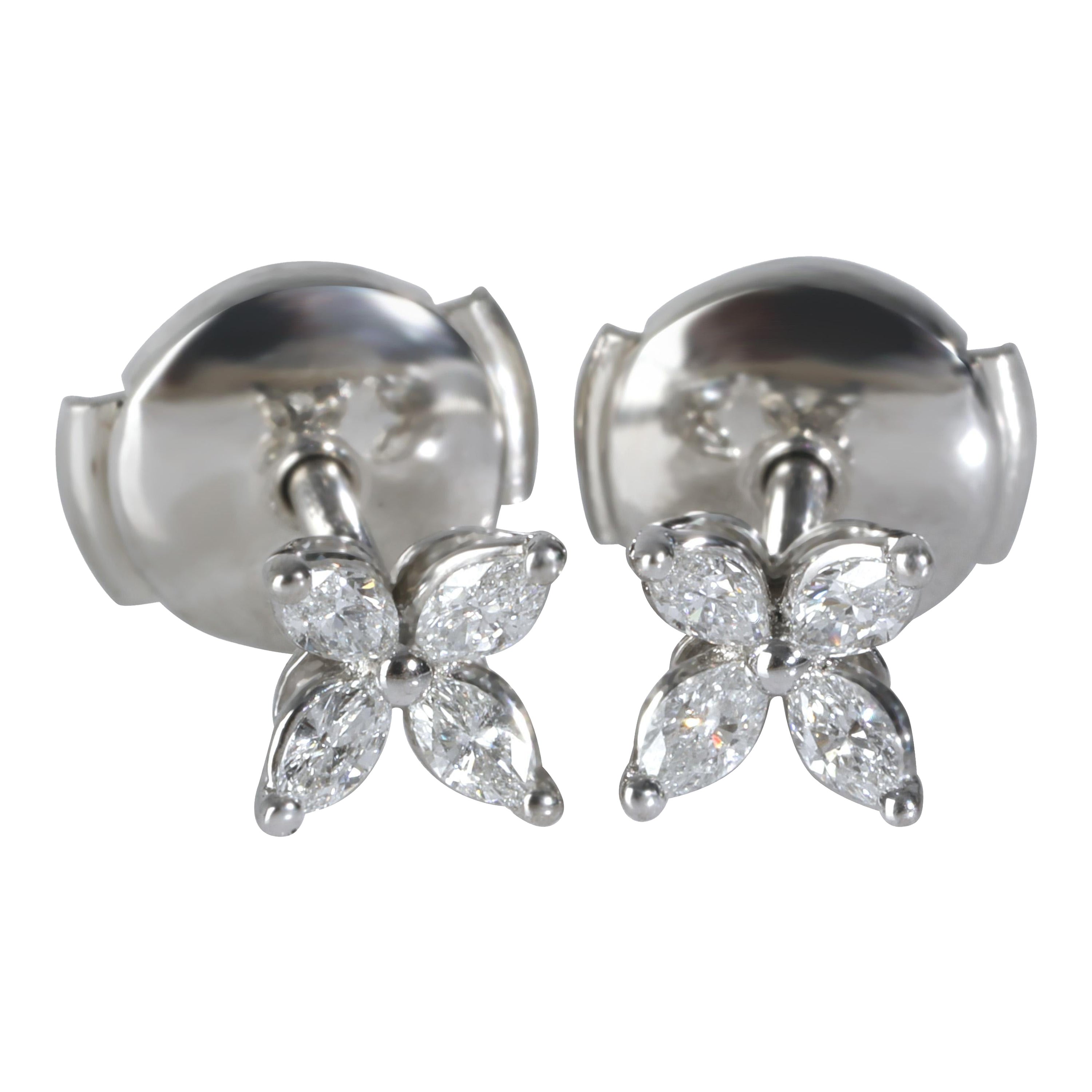 Tiffany & Co. Platin Diamant Victoria Mini Ohrringe