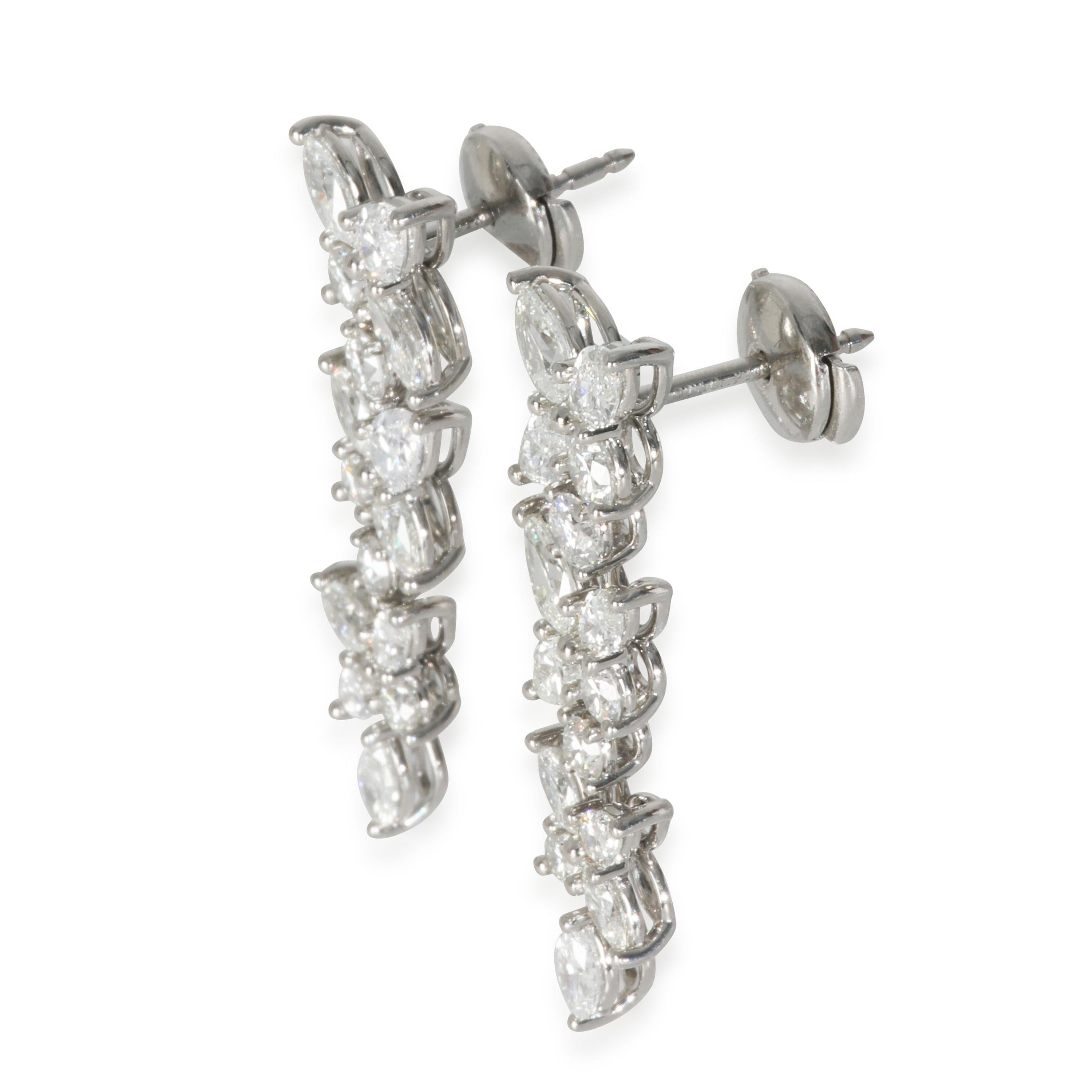 Taglio misto Tiffany & Co. Platinum Diamond Victoria Mixed Cluster Drop Earrings in vendita