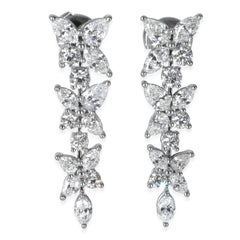 Tiffany & Co. Platinum Diamond Victoria Mixed Cluster Drop Earrings
