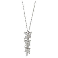 Tiffany & Co. Platinum Diamond Victoria Mixed Cluster Drop Pendant
