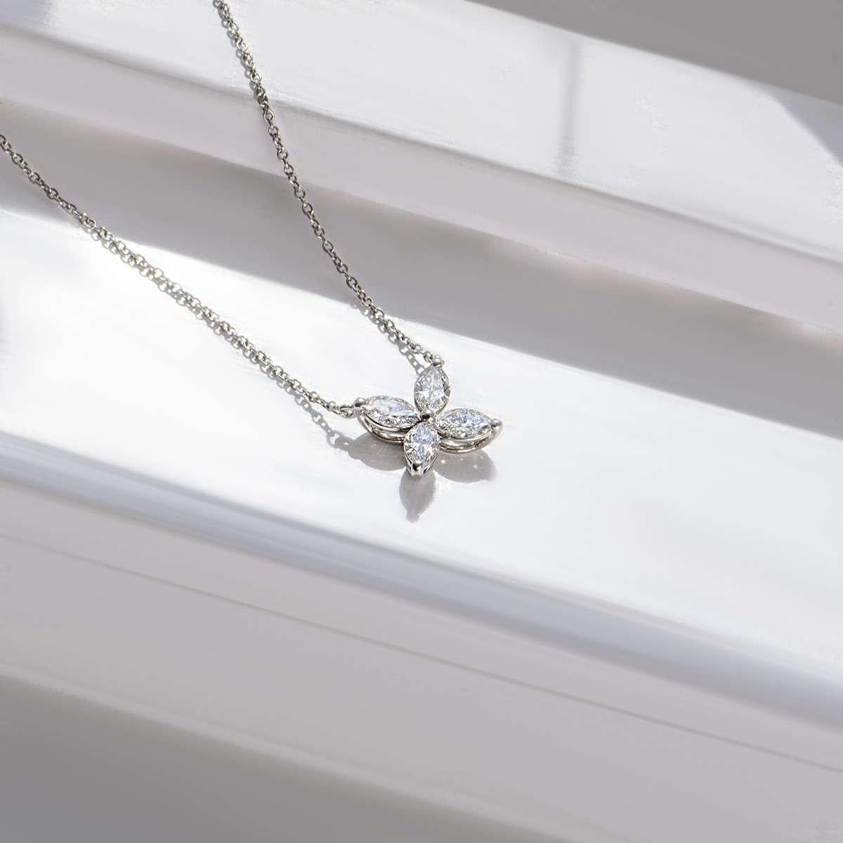 Tiffany & Co. Pendentif victorien en platine et diamant 0,81 carat TDW 60011943 en vente 2