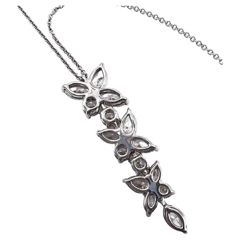 Modern Tiffany & Co. Platinum Diamond Victoria Pendant and Neck Chain