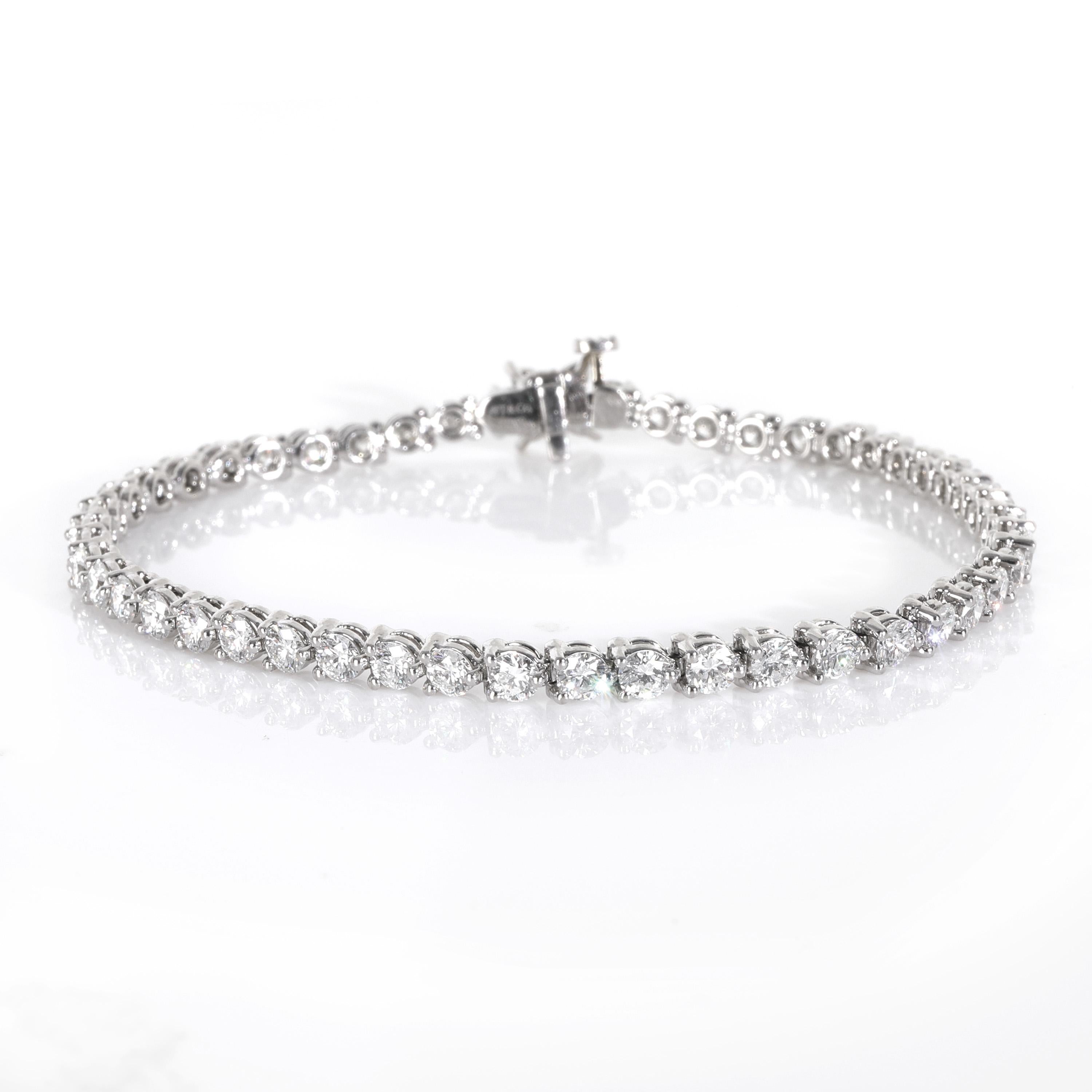 Tiffany & Co. Pulsera de tenis Victoria de platino y diamantes Corte redondo en venta