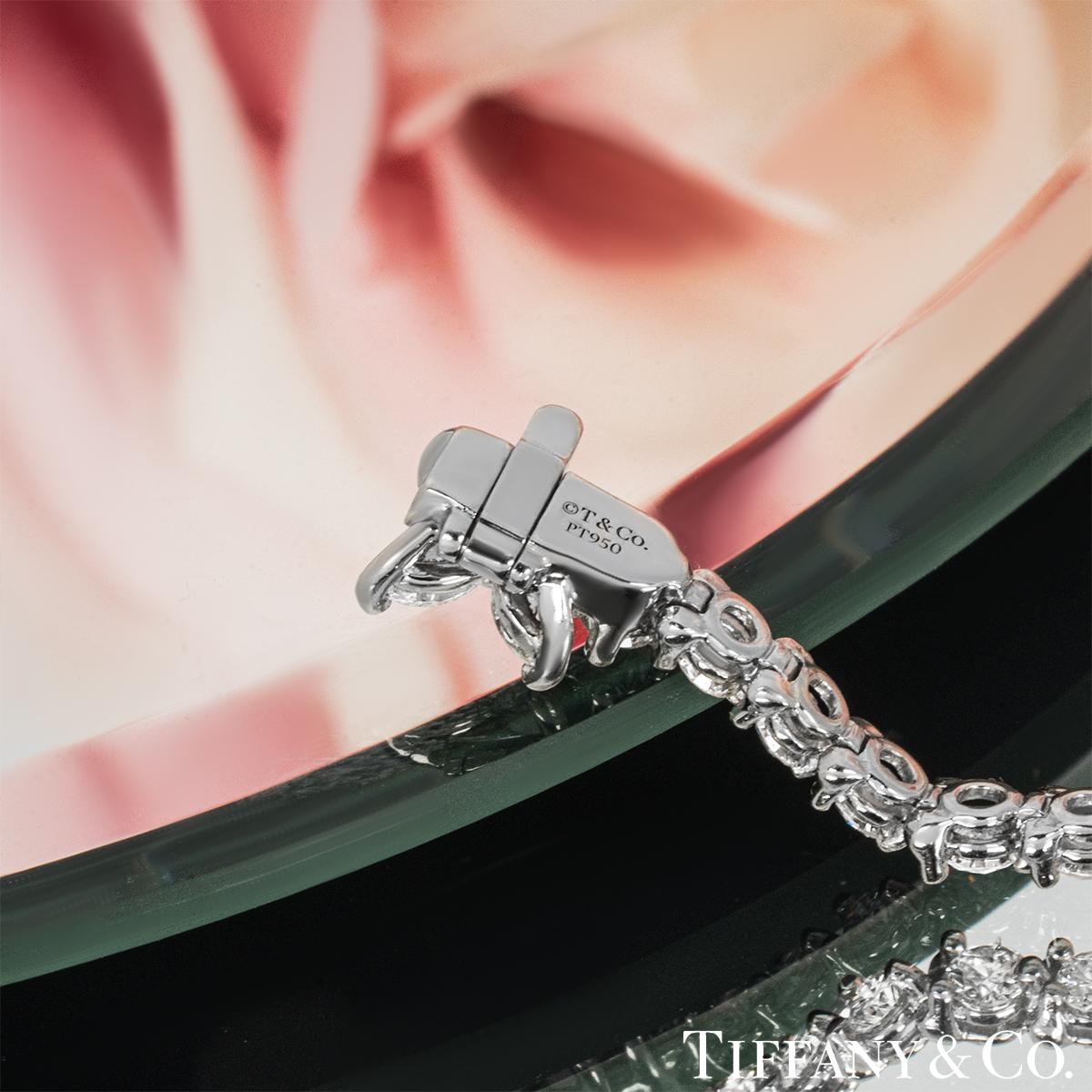Round Cut Tiffany & Co. Platinum Diamond Victoria Tennis Bracelet