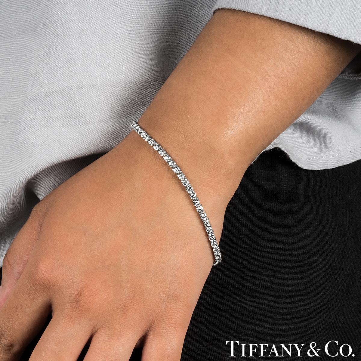 Tiffany & Co. Platinum Diamond Victoria Tennis Bracelet In Excellent Condition In London, GB