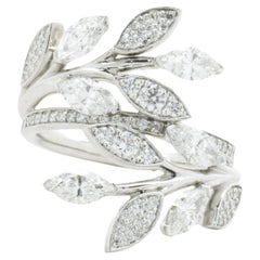 Tiffany & Co. Platinum Diamond Vine Bypass Ring