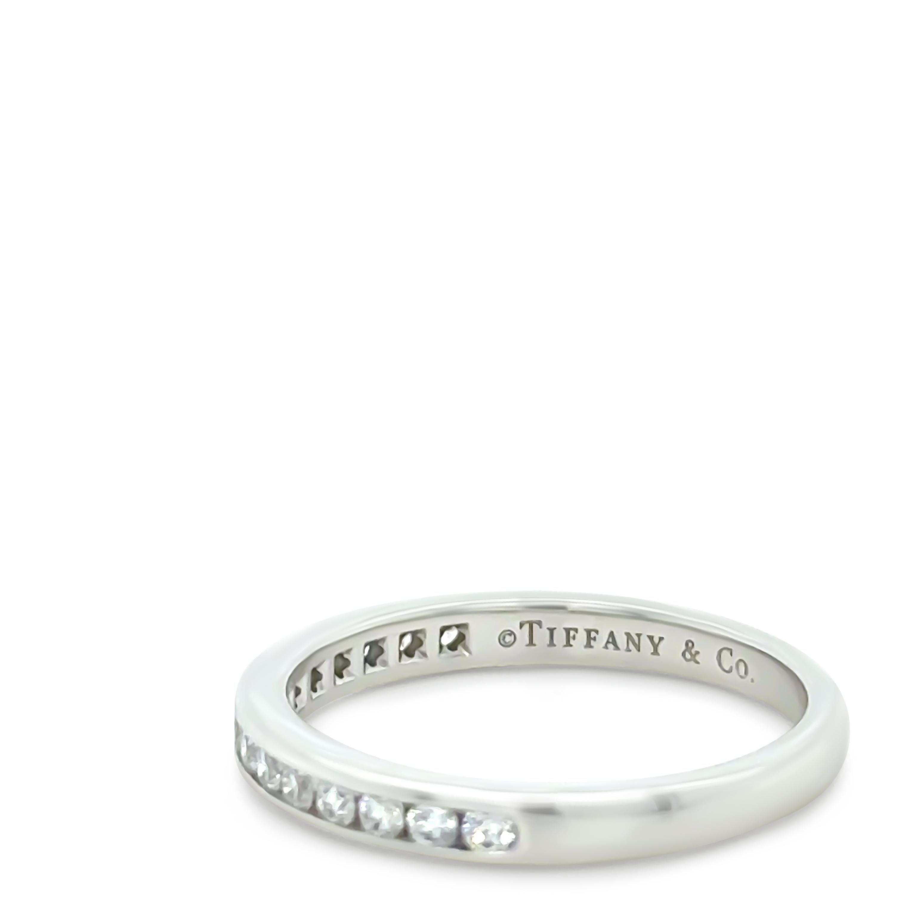 Brilliant Cut Tiffany & Co Platinum Diamond Wedding Ring 0.22ct