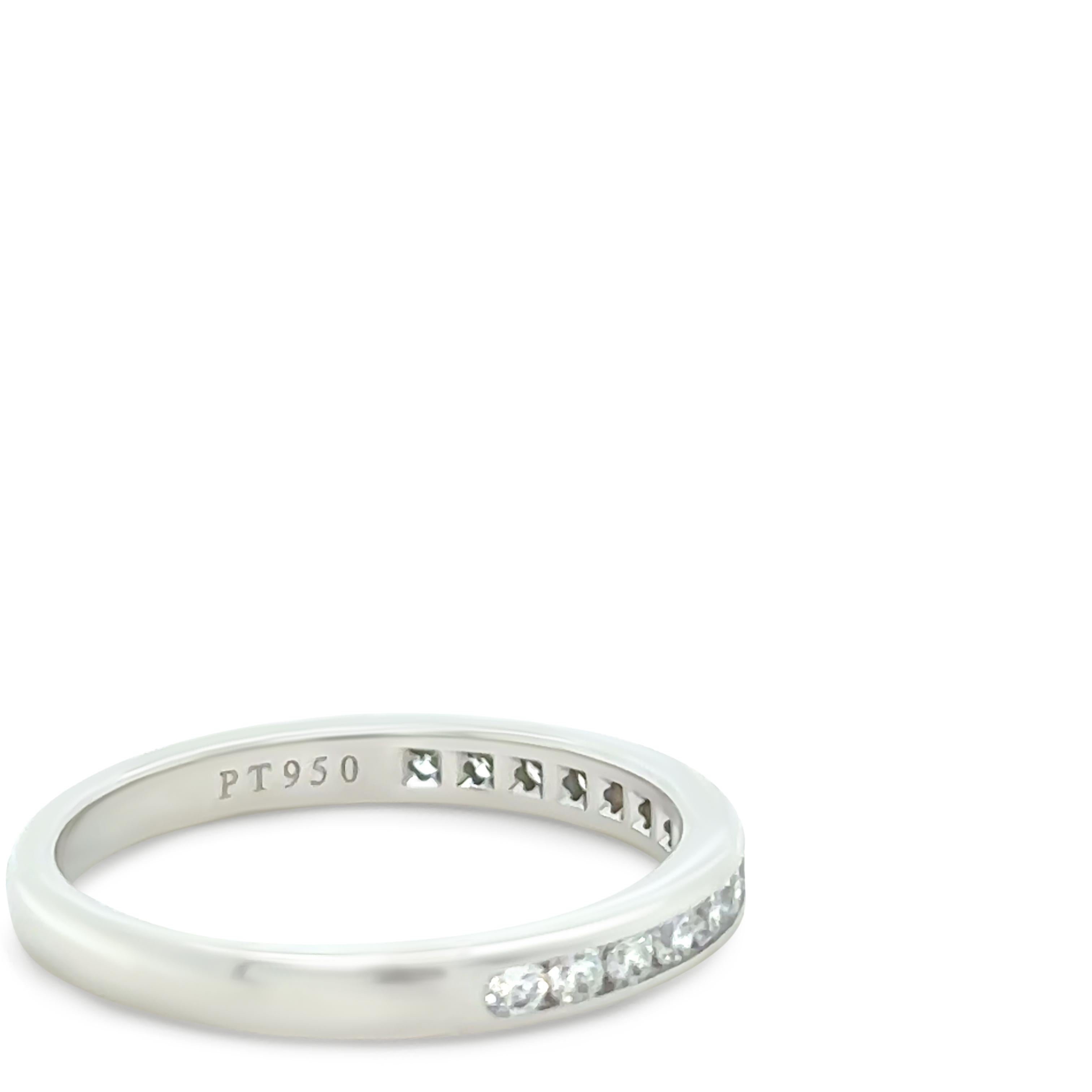 Tiffany & Co Platinum Diamond Wedding Ring 0.22ct In Excellent Condition In SYDNEY, NSW
