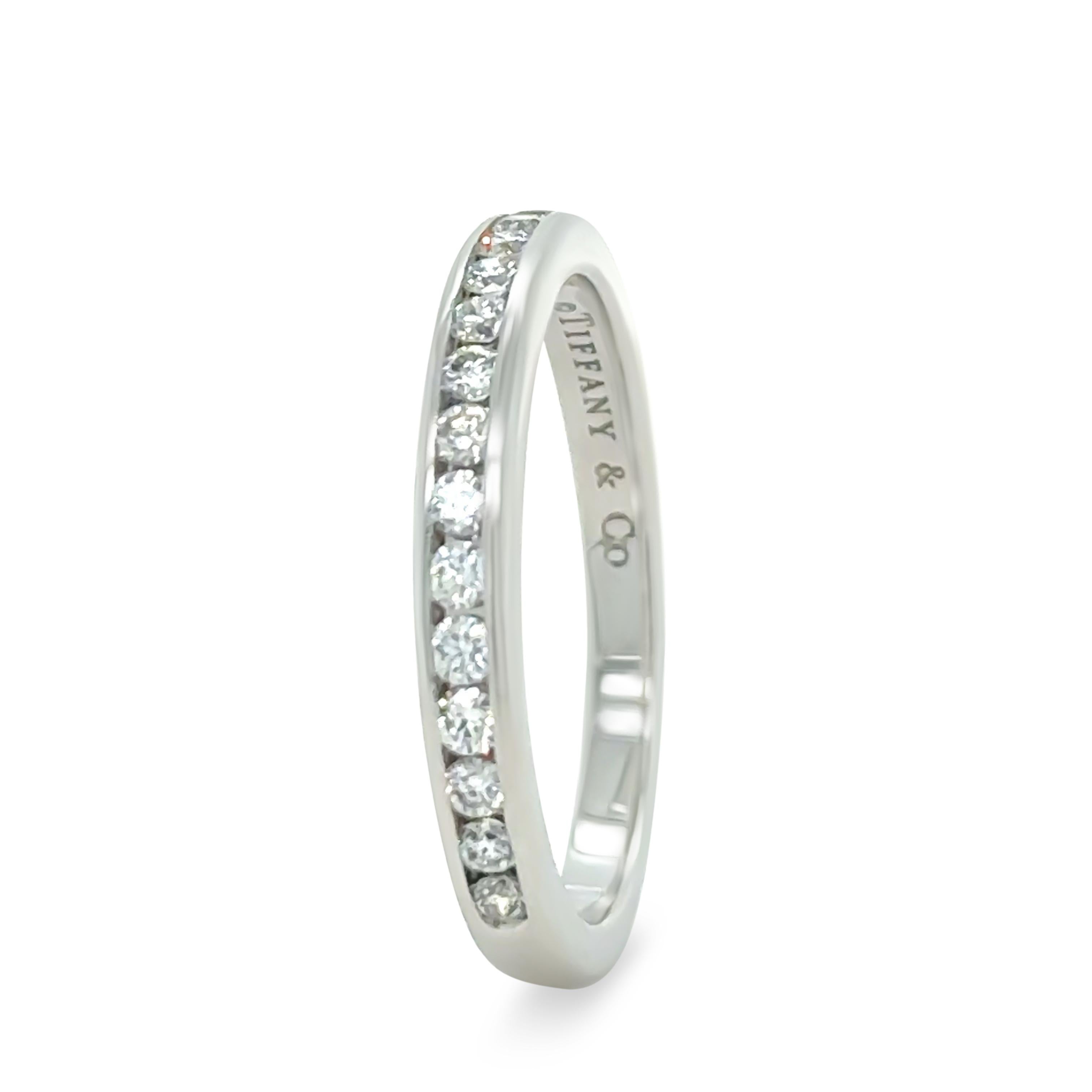 Tiffany & Co Platinum Diamond Wedding Ring 0.22ct 1