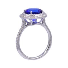 Tiffany & Co. Bague double Soleste de forme ronde en platine avec tanzanite 3 carats et diamants