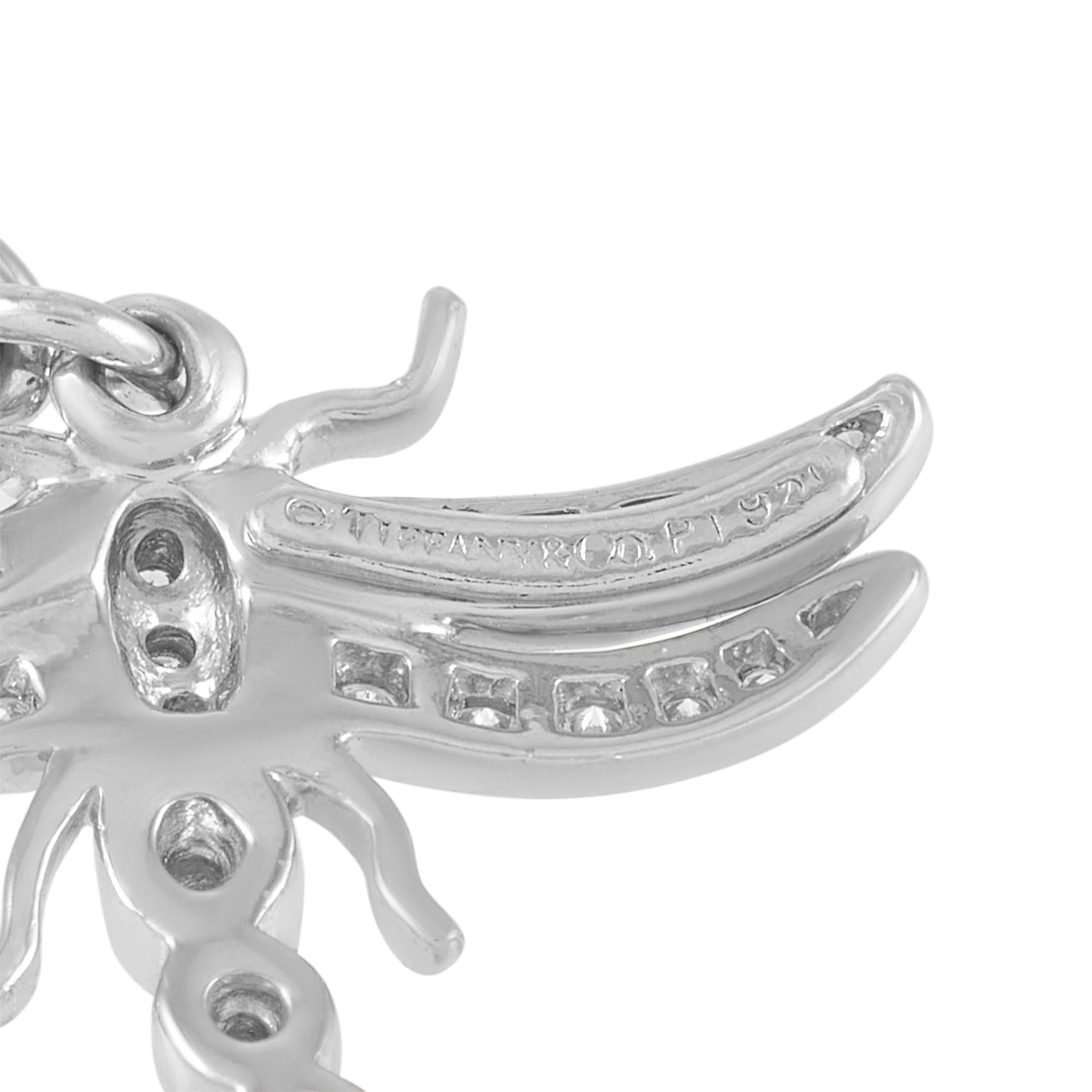 Round Cut Tiffany & Co. Platinum Dragonfly Diamond Link Bracelet