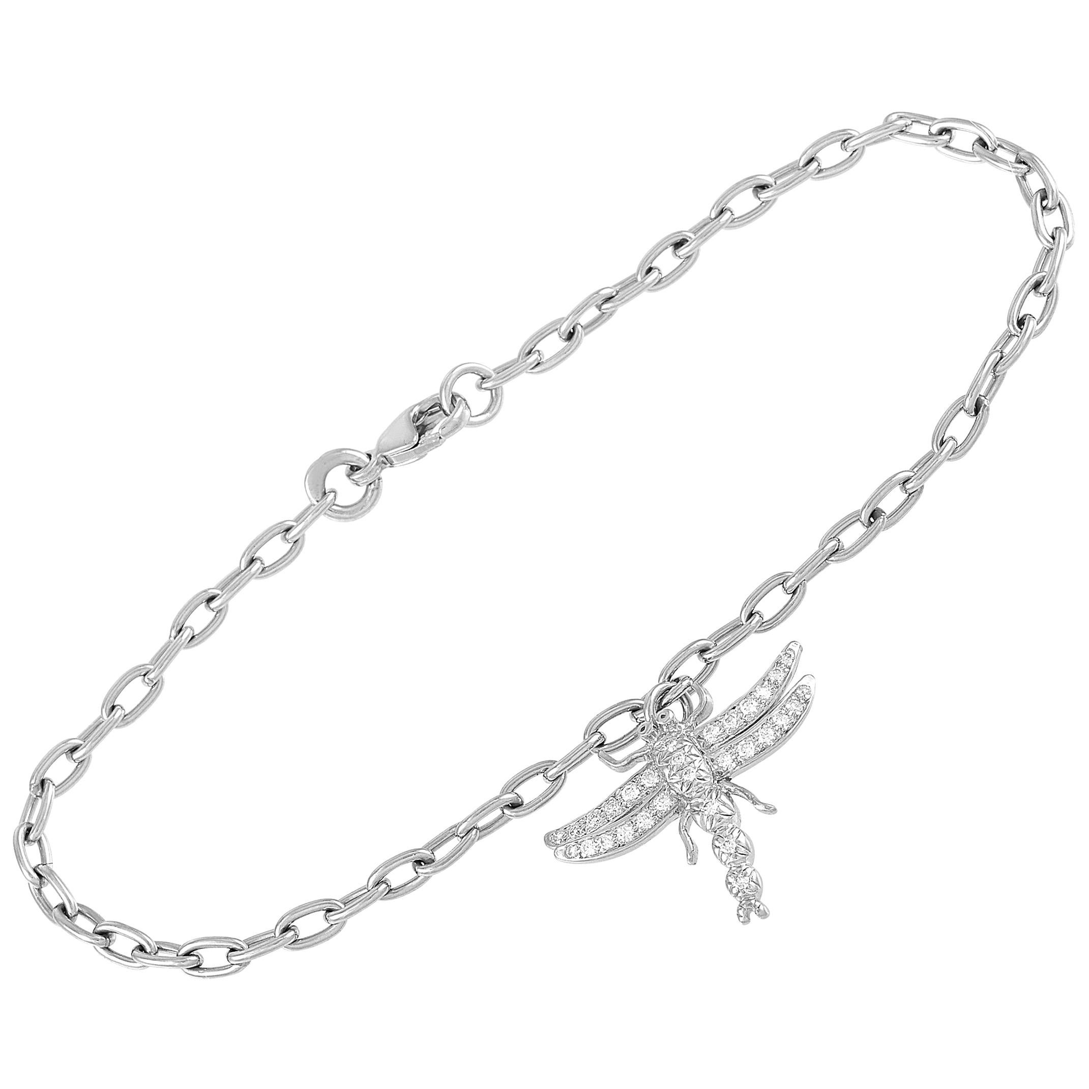 Tiffany & Co. Platinum Dragonfly Diamond Link Bracelet