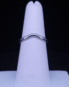 Tiffany & Co Platinum Elsa Peretti 2mm Curved Wedding Band Ring Size 6.25