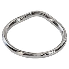 Tiffany & Co Platinum Elsa Peretti 2mm Curved Wedding Band Ring Size 6.25