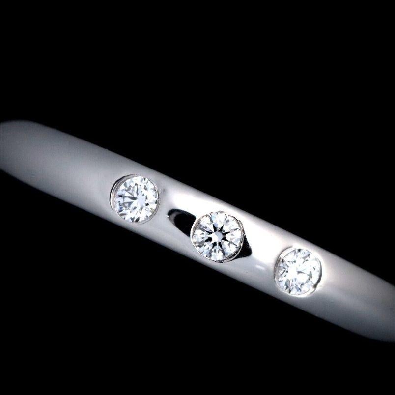 Tiffany & Co. Platin Elsa Peretti 3 Diamant Stacking Band Ring 4,5 im Angebot 1