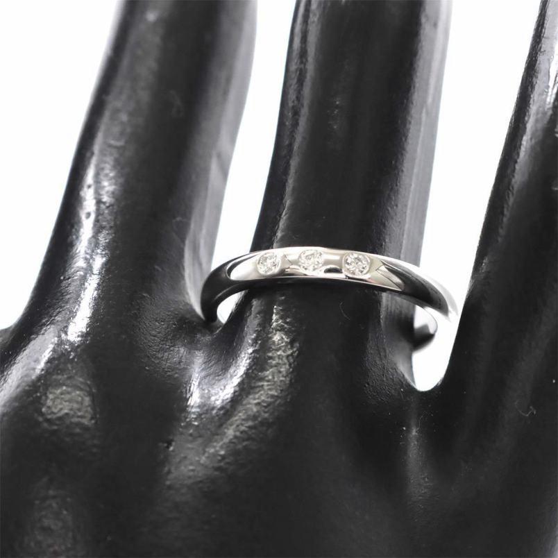 Tiffany & Co. Platin Elsa Peretti 3 Diamant Stacking Band Ring 4,5 im Angebot 2