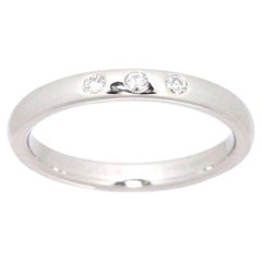 Tiffany & Co. Platin Elsa Peretti 3 Diamant Stacking Band Ring 4,5