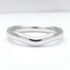 TIFFANY & Co. Elsa Peretti Platinum 3mm Curved Wedding Band Ring 6