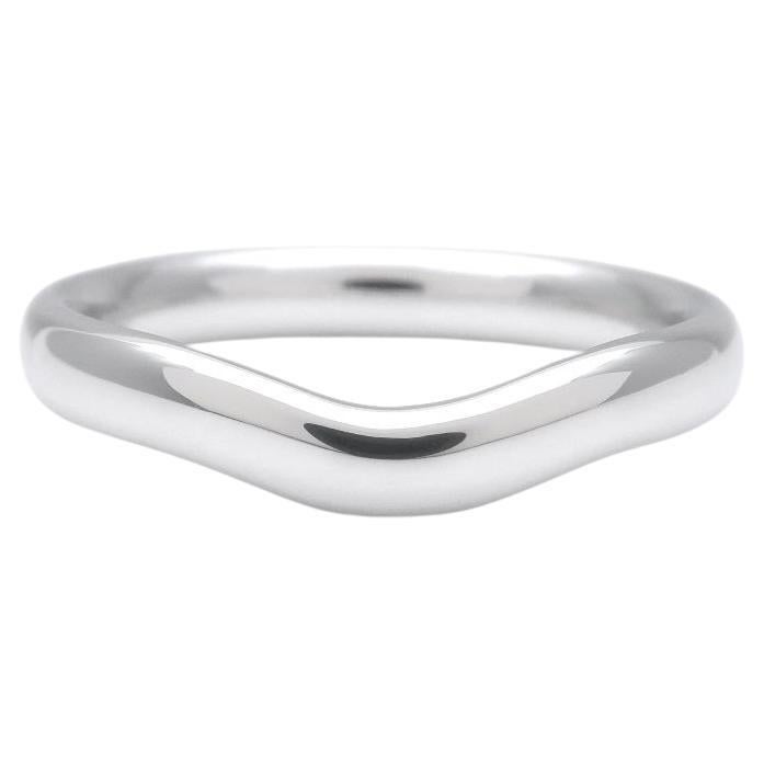 TIFFANY & Co. Elsa Peretti Platinum 3mm Curved Wedding Band Ring 6