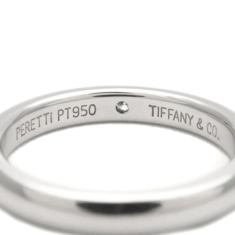 TIFFANY & Co. Platinum Elsa Peretti Diamond Band Ring 4.5 In Excellent Condition For Sale In Los Angeles, CA