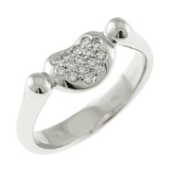 TIFFANY & Co. Platinum Elsa Peretti Diamond Bean Ring 4.5