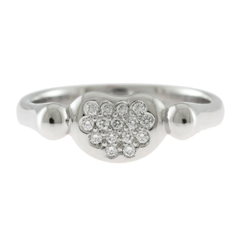 Taille ronde TIFFANY & Co. Elsa Peretti, bague abeille en platine avec diamants 4,5 en vente