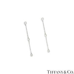 Tiffany & co. Platinum Elsa Peretti Diamonds by the Yard Earrings 0.30ct 6014189